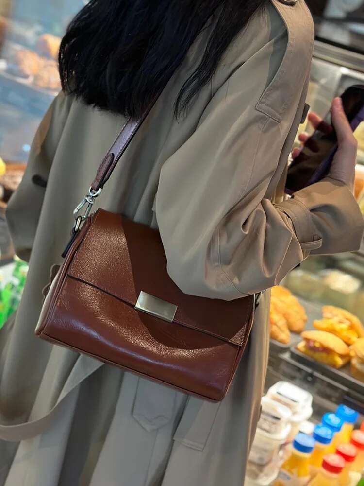 Handbags Female Crossbody Bags Vintage Genuine Women Shoulder Small Square Bag Soft Leather Cowhide Fashion