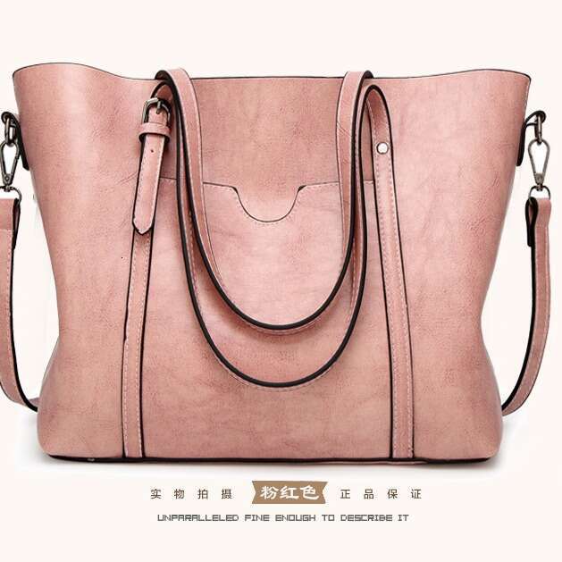 2023 New Fashion Soft Leather Casual Women's Handbag Single Shoulder Crossbody Capacity Bucket Large Bag