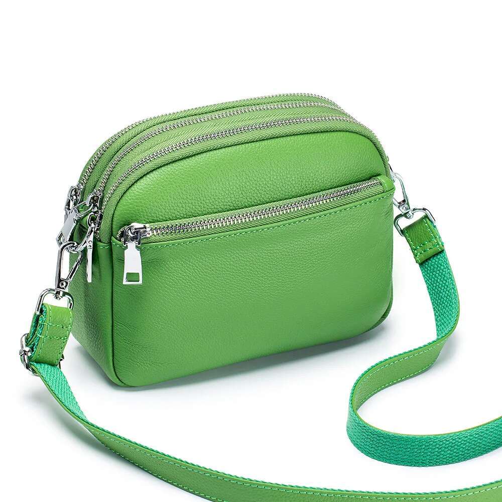 Genuine Leather Versatile Shoulder Bag Women Cowhide Crossbody Designer Tote Handbag Lipstick Key Phone Pouch Messenger