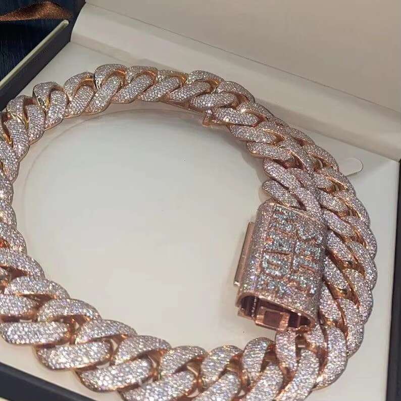 20MM Ice Out VVS Quality Moissanite Diamond Thick Cuban Link Chain Necklace for Men Gifting Options