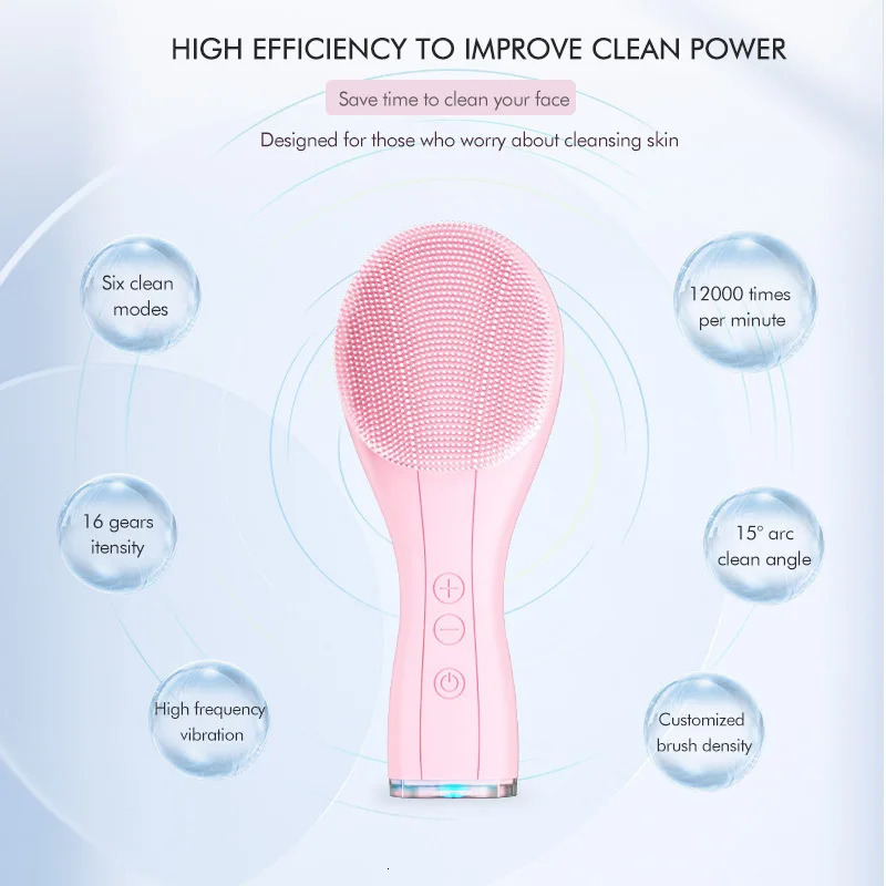 Electric Facial Cleanser - Silicone Brush with Pulsation Massage for Deep Pore Cleansing Rechargeable Skin Care Beauty Device 250321