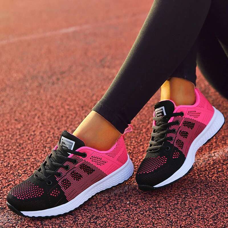 2025 Summer New Women's Flat Shoes Mesh Fabric Designer Fashion Casual Sports Shoes Women's Lace up Women's Sports Shoes