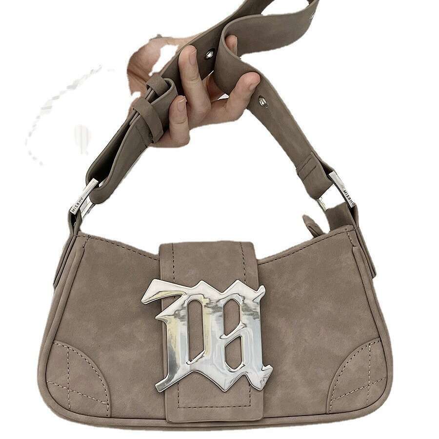 47 2025 autumn and winter new niche design women's suede leather single shoulder handbag 2K millennium spicy girl armpit bag