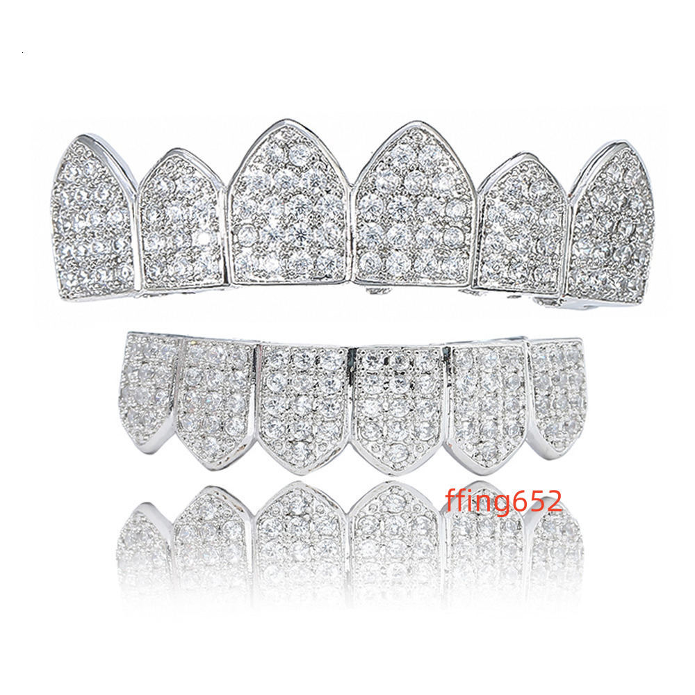 Custom VVS Moissanite Lab Natural Moissanite Hip Hop Teeth 925 Silver Grillz Diamond Teeth