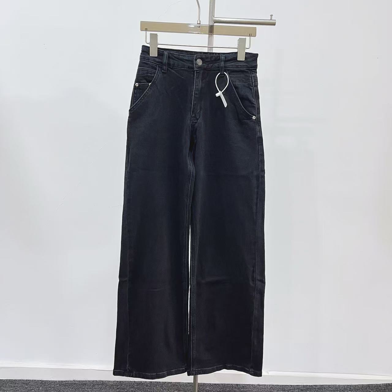 A2 elastic fit straight leg jeans YKK zipper pure glacier blue cow versatile