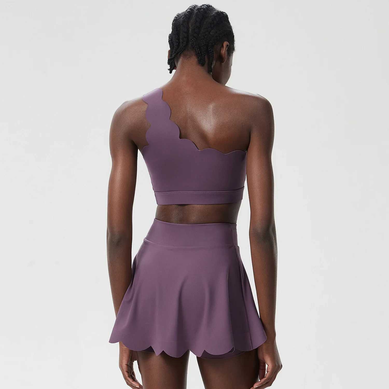 Womens two-piece fitness yoga set summer outdoor running set breathable quick drying sportswear womens tennis suit W250326