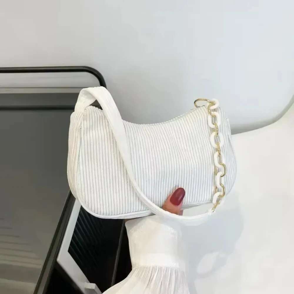 1PC Fashion Vintage Women's Handbags Corduroy Underarm Bag Casual Women Shoulder Bags Solid Color Zipper Female Handbag Clutch