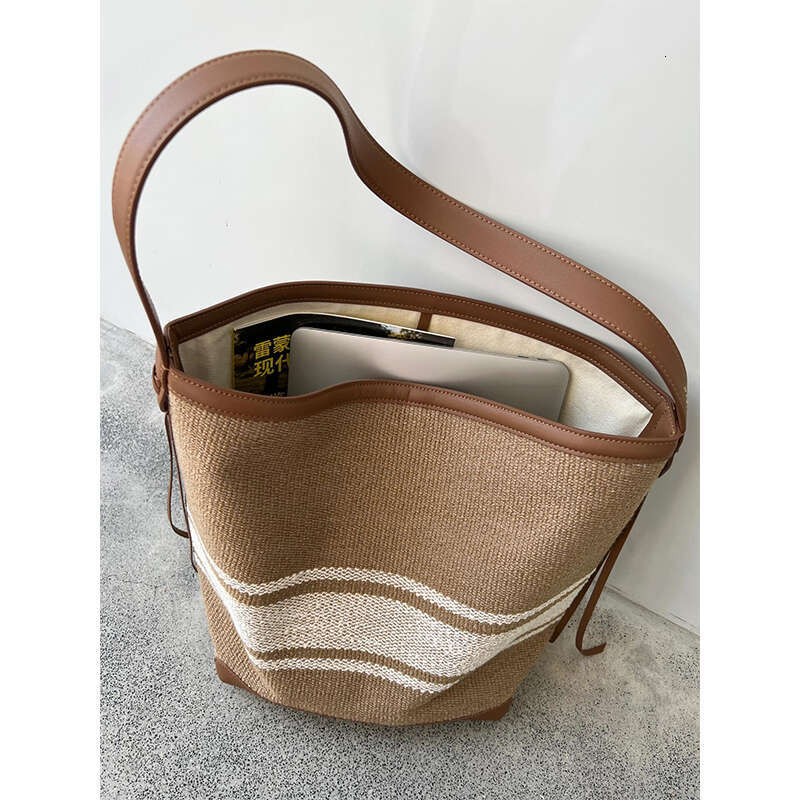Women's Bags Women's Bags Lazy Style Handbag For Women New Summer High-End Texture Niche Large Capacity Striped Bucket Crossbody Bag