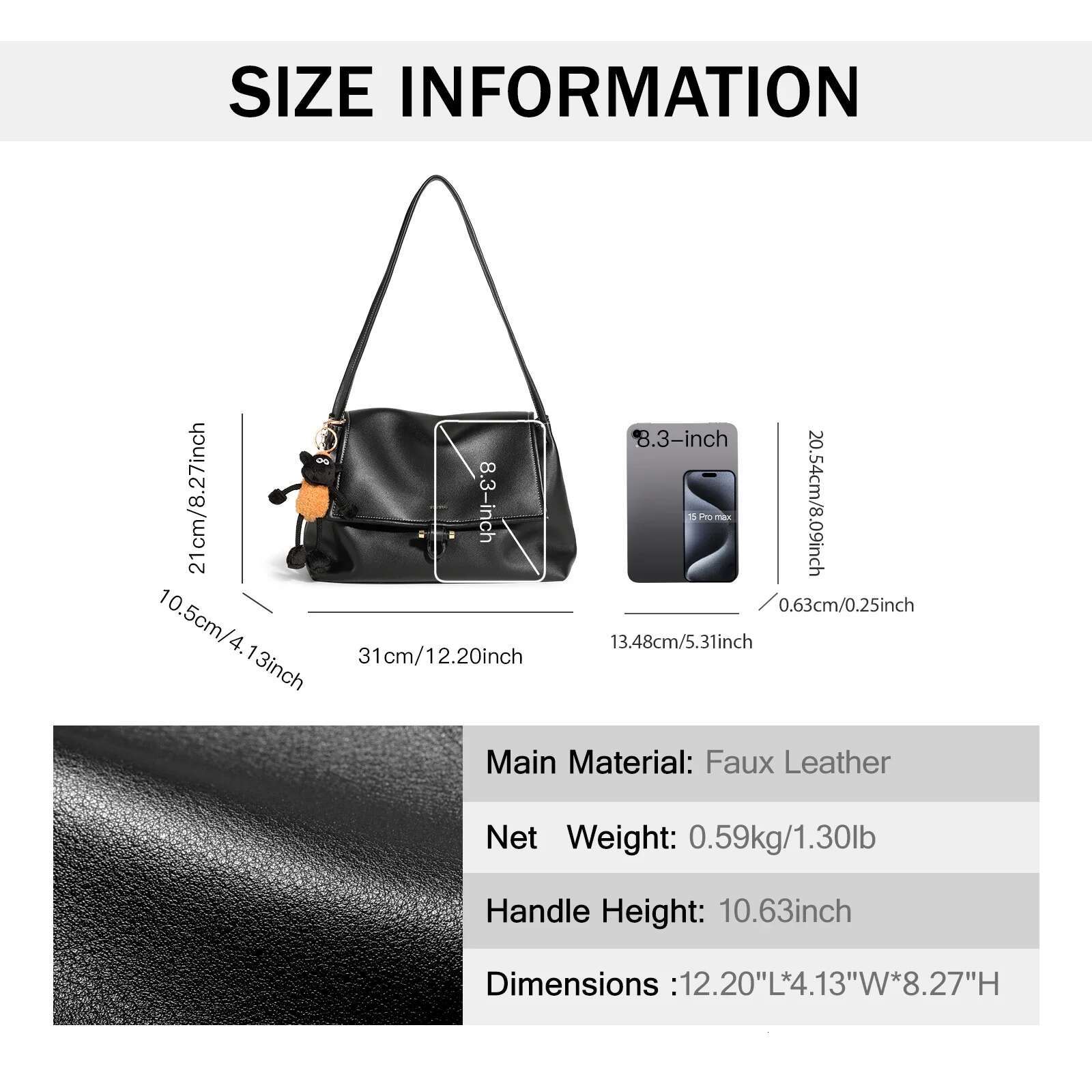 TOUTOU Women Shoulder Leather Texture Makeup Cosmetic Senior Sense Messenger Bag With Cute Pendent Daily Christmas Gift