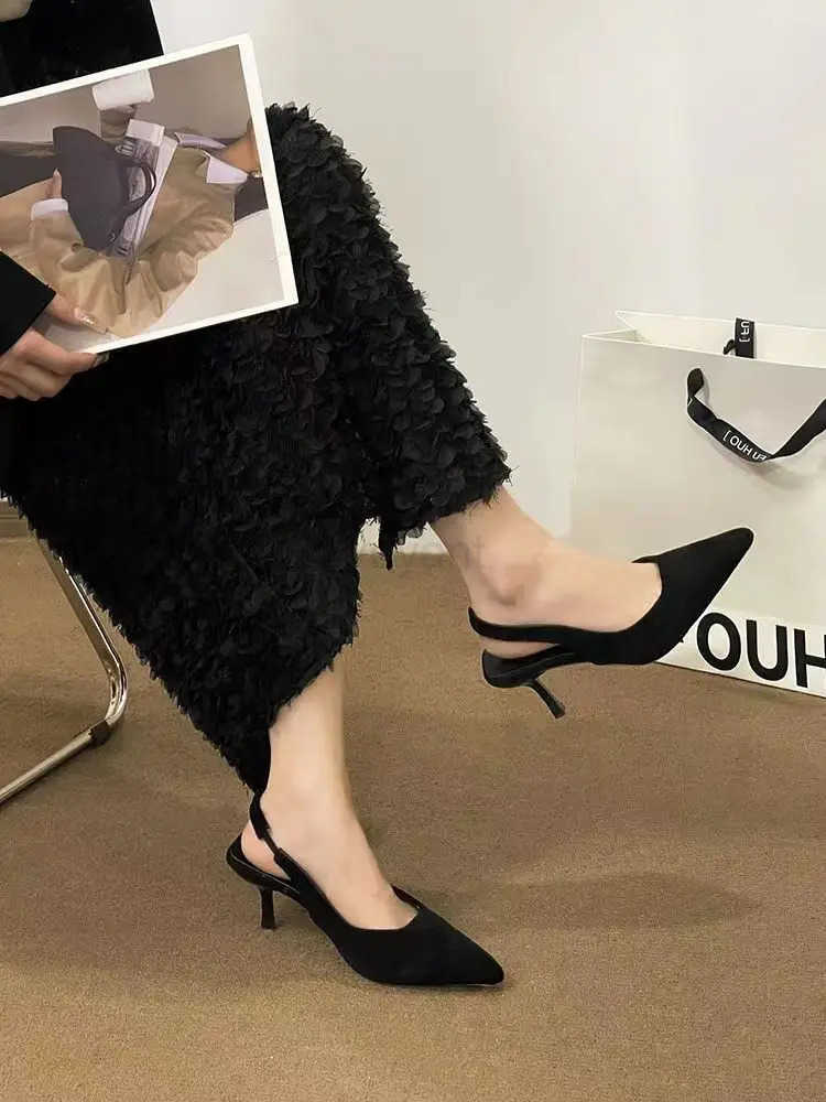 Cusp high-heeled shoes Wan shoes heeled sandals shoes wan Wens sandals Fine and fine Z250326