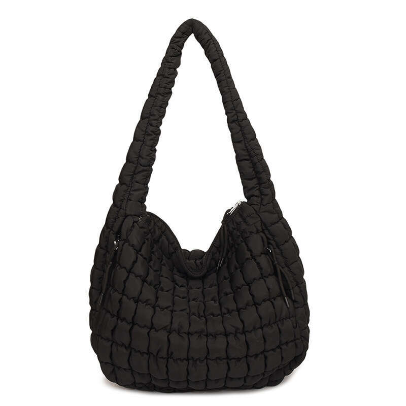 Large pleated cloud 2025 new L size large capacity tote cotton clothing Korean version casual crossbody shoulder bag