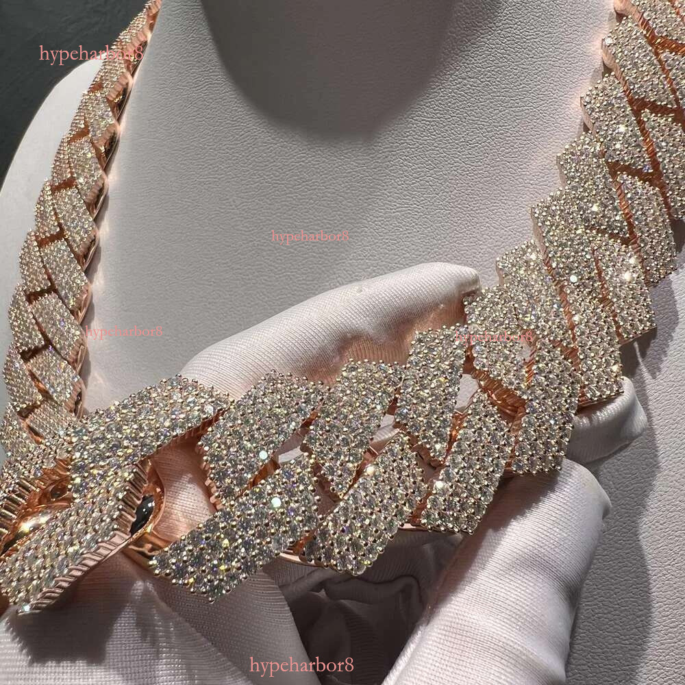 cuban k bracelet gold necklace 20mm Width 3 Row hop hip jewelry iced Out moissanite chain necklaces designer gift jewelery chains for men