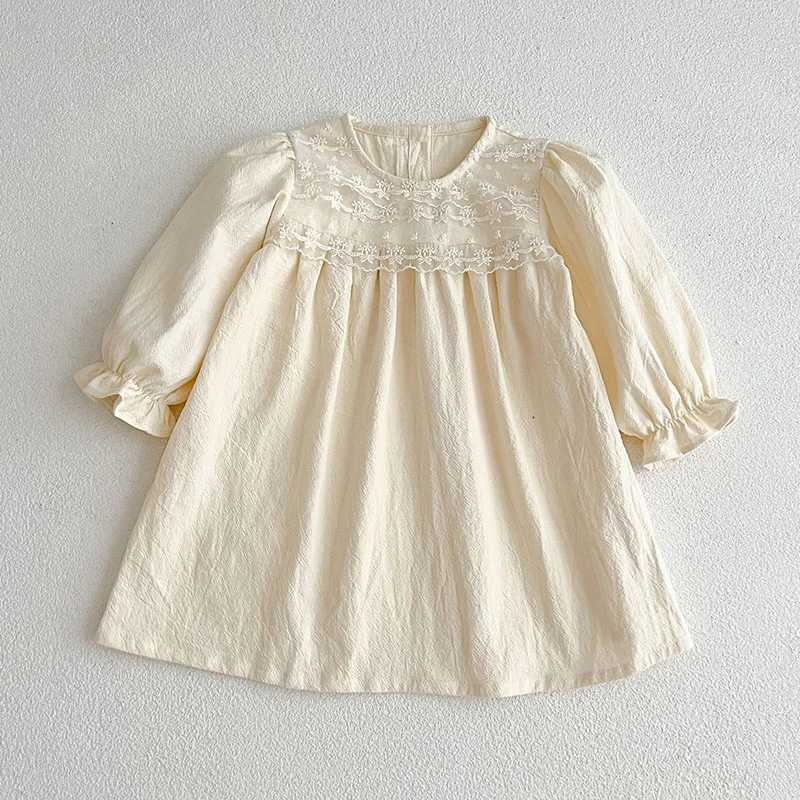Spring and autumn childrens baby girl long sleeved sweet lace princess dress new childrens baby girl dress childrens clothing W250326