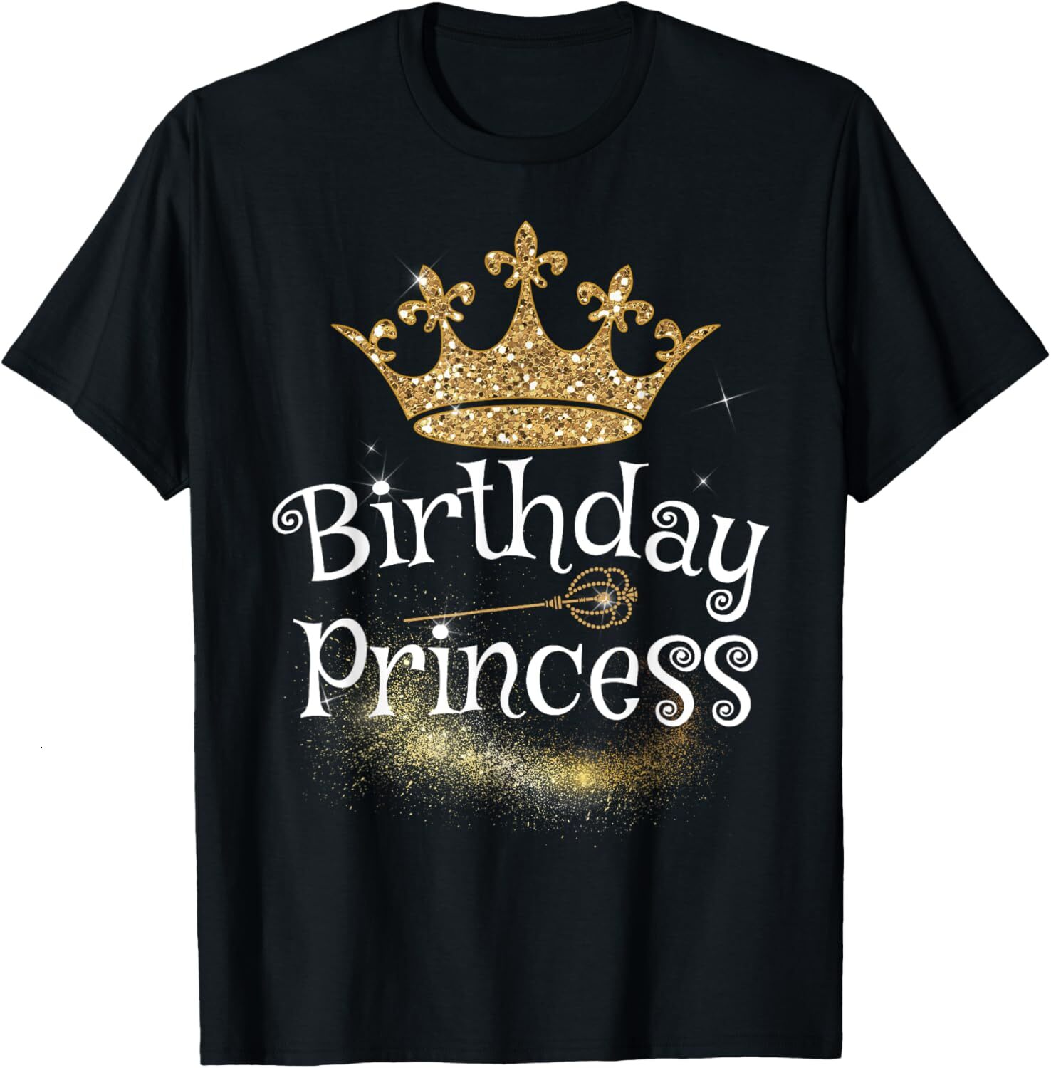 T shirt for Mens Sweet Birthday Girl Princess Crown Birthday Party Graphic Tee Casual Tops Clothes Short sleeve cool
