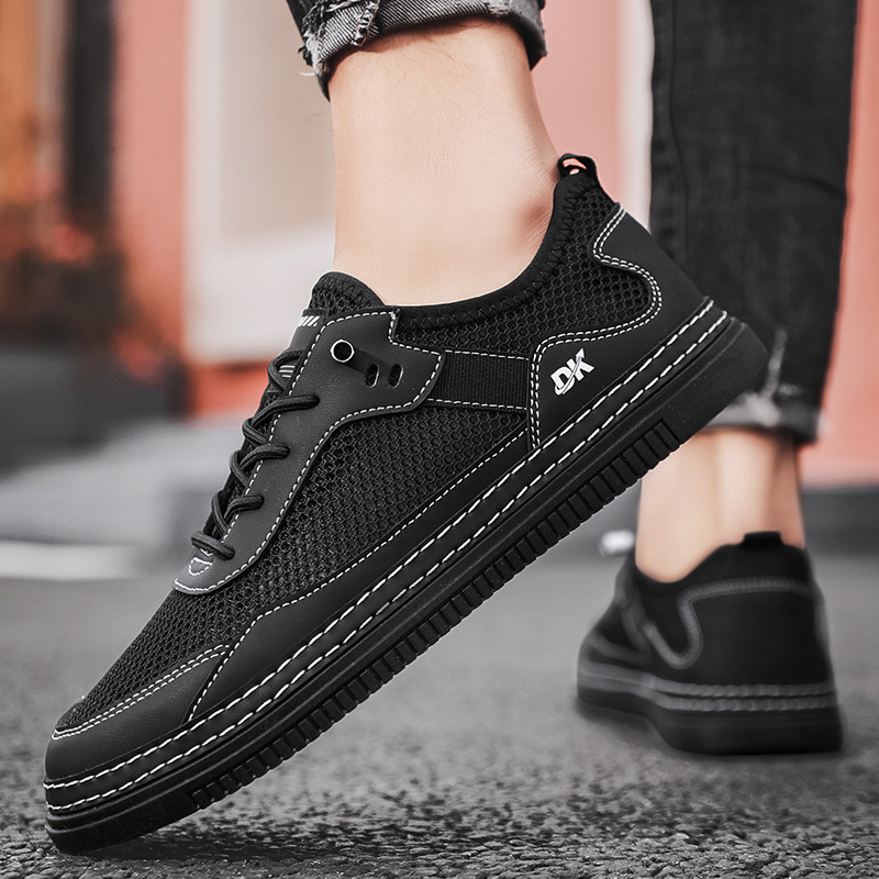 2025S New Trend Designer Men S Breathable Thin For Summer Sports Leisure Teenagers Can Wear Hollowed Out Mesh Small White Board Shoes And Trendy Shoes