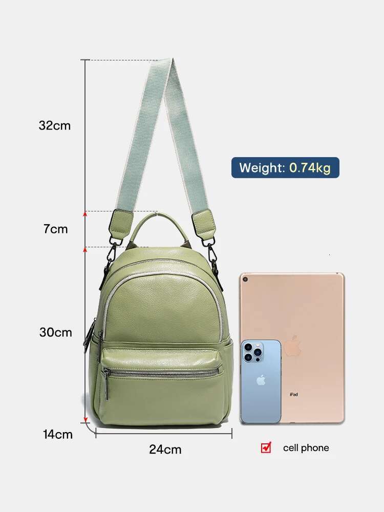 Zency Genuine Leather Backpack Fashion Student School Bag Female Travel Shoulder Women High Capacity Shopper Satchel Bags