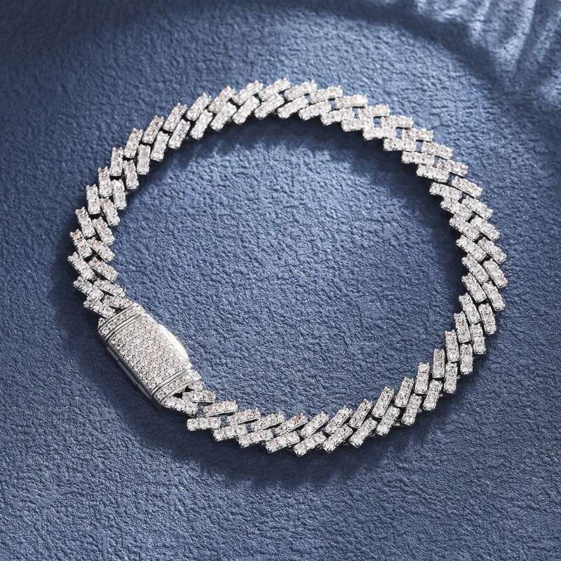 Fine Jewelry Unisex Cuban Chain Necklaces Moissanite Iced Out Chain 10mm 8mm 6mm Hip Hop Jewelry