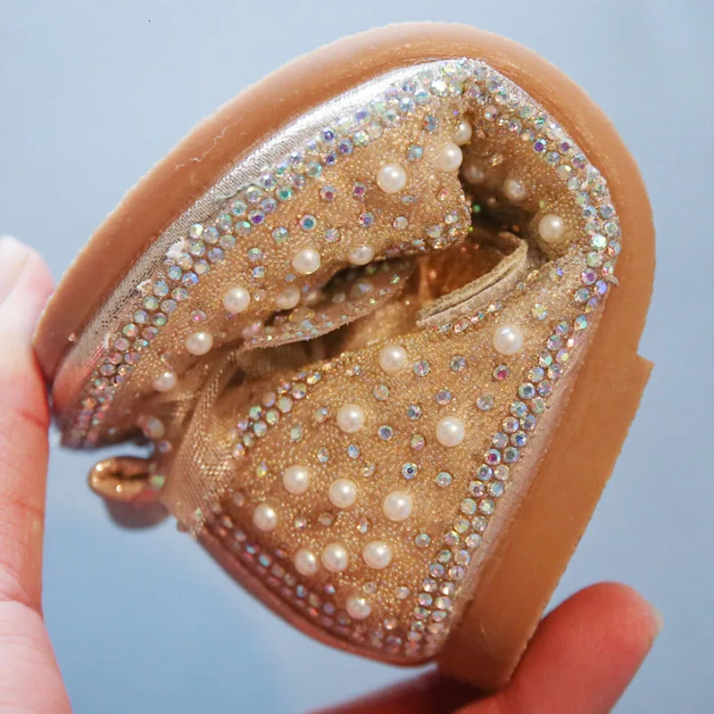 Spring Girls Single Princess Shoes Pearl Shallow Childrens Comfortable Flat Shoes Kid Baby Rhinestone Bowknot Shoes B207 250326