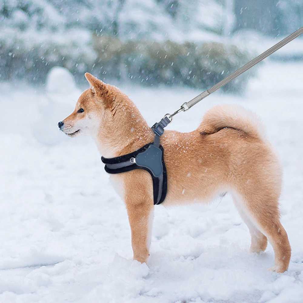 Warm plush dog harness winter dog harness vest adjustable pet vest soft and suitable for small medium large dogs bulldogs pink X250326