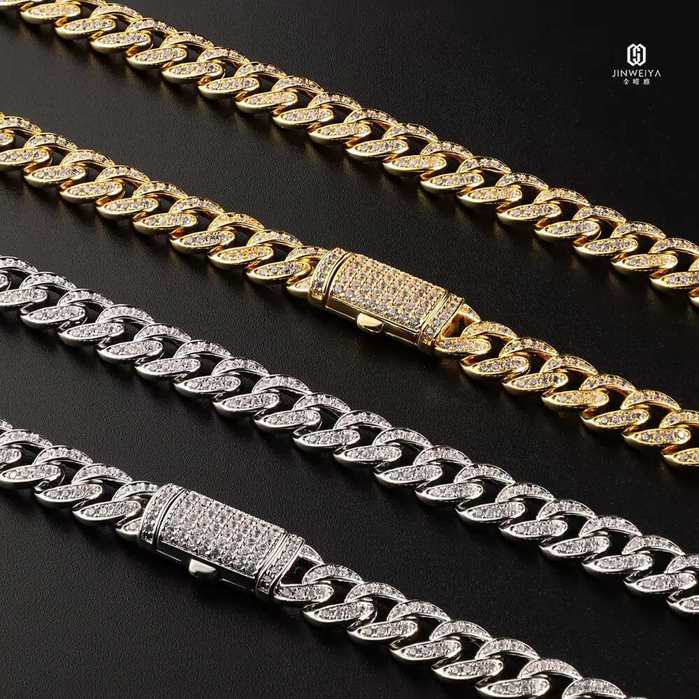 Mens S925 Sterling Silver Cuban Necklace - Gold/Silver Plated with Moissanite Diamond-Tested Quality Customizable Chain