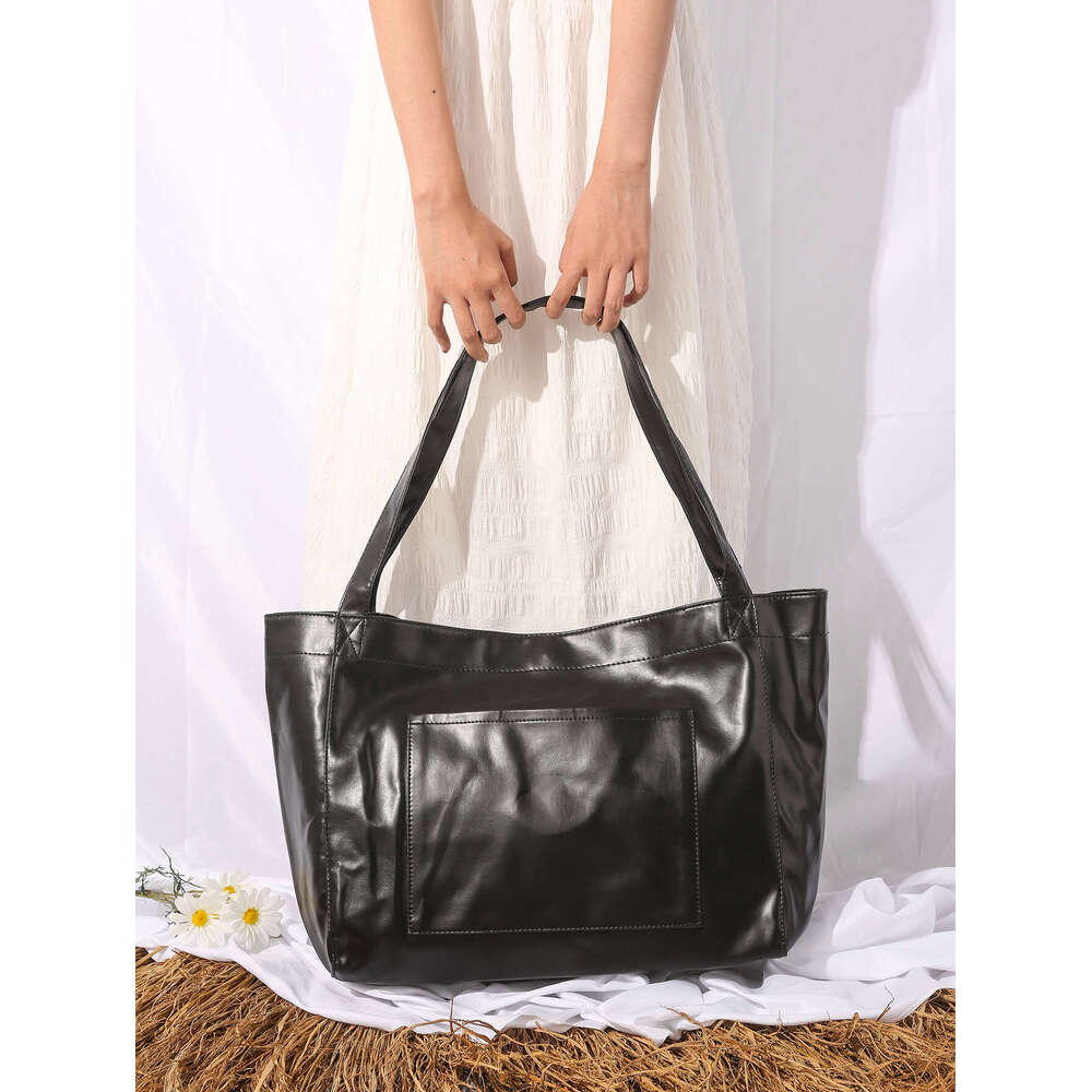 Pocket Women's Big Soft Handheld One Shoulder Oil Wax Leather Large Capacity Fashion New Tote Bag Women