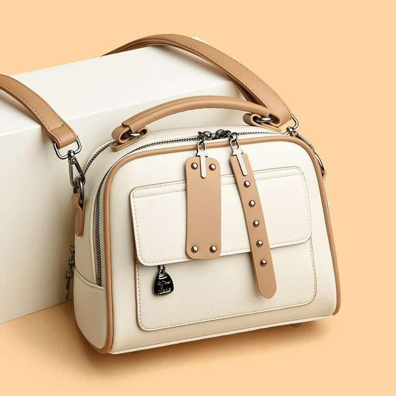 Genuine Soft Leather Handbag For Women 2024 Vintage Shoulder Tote Designer Ladies Large Capacity Purse Bag Sac A Main