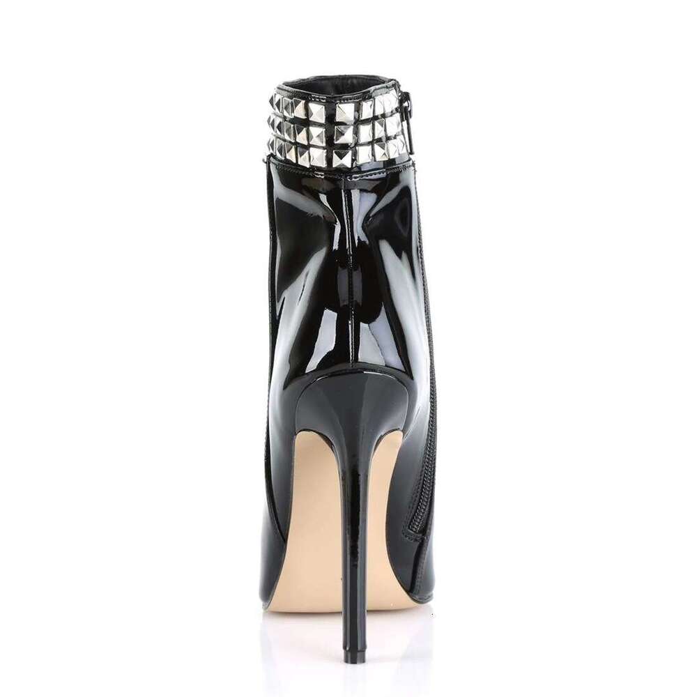 High Heel Cm High Heels With Rhinestone Decoration Side Zipper Low Cut Boots Steel Tube Dance Shoes Walking And Performance Shoes