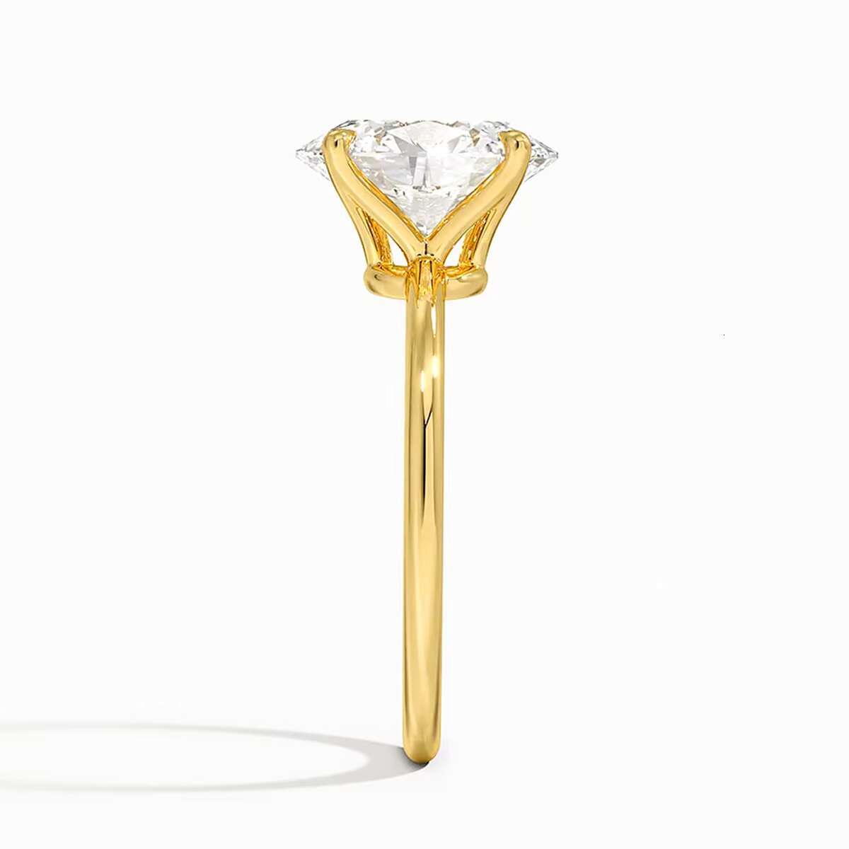 Fine Jewelry Supplier Woman Engagement Wedding Gift Hollow Real 14K Gold 2ct 3ct Diamond Oval Moissanite Rings