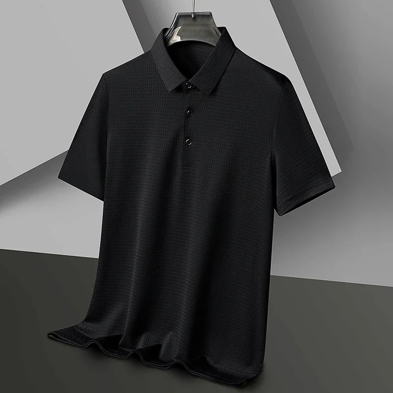 2024 Pineapple Grid Business Casual Polo Shirt Summer Fashion Short Sleeve Comfortable Breathable Top 250326