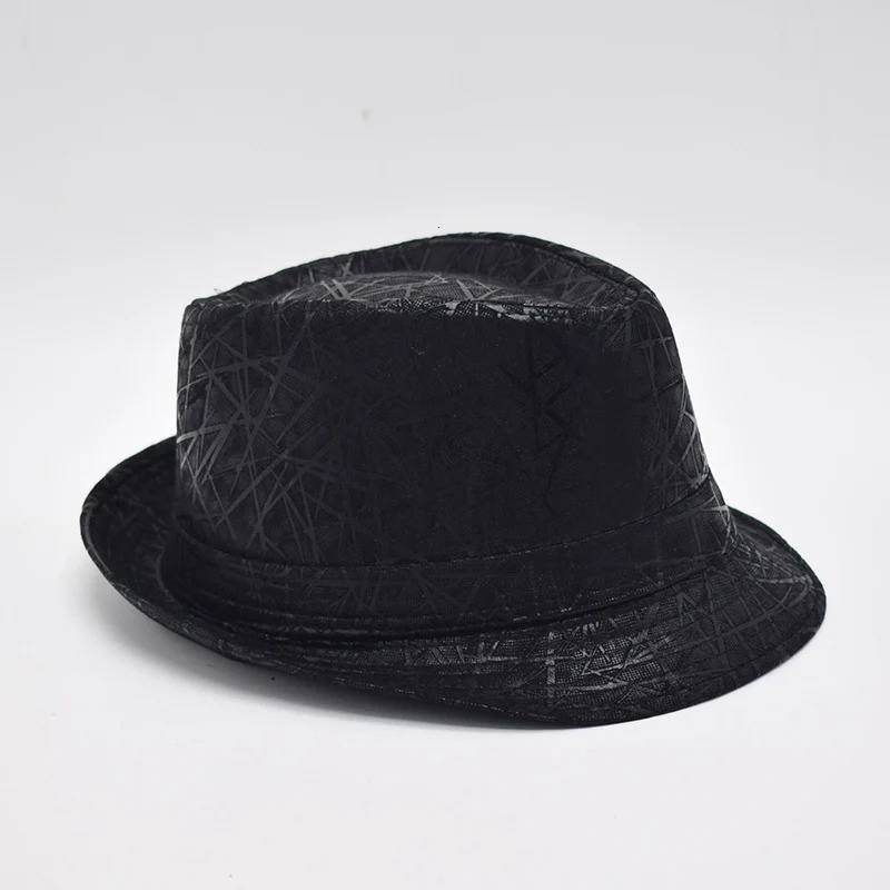 LongBaili Spring Leather Fedora Hat Trilby Jazz Hat Mens Fedora Hat 250325