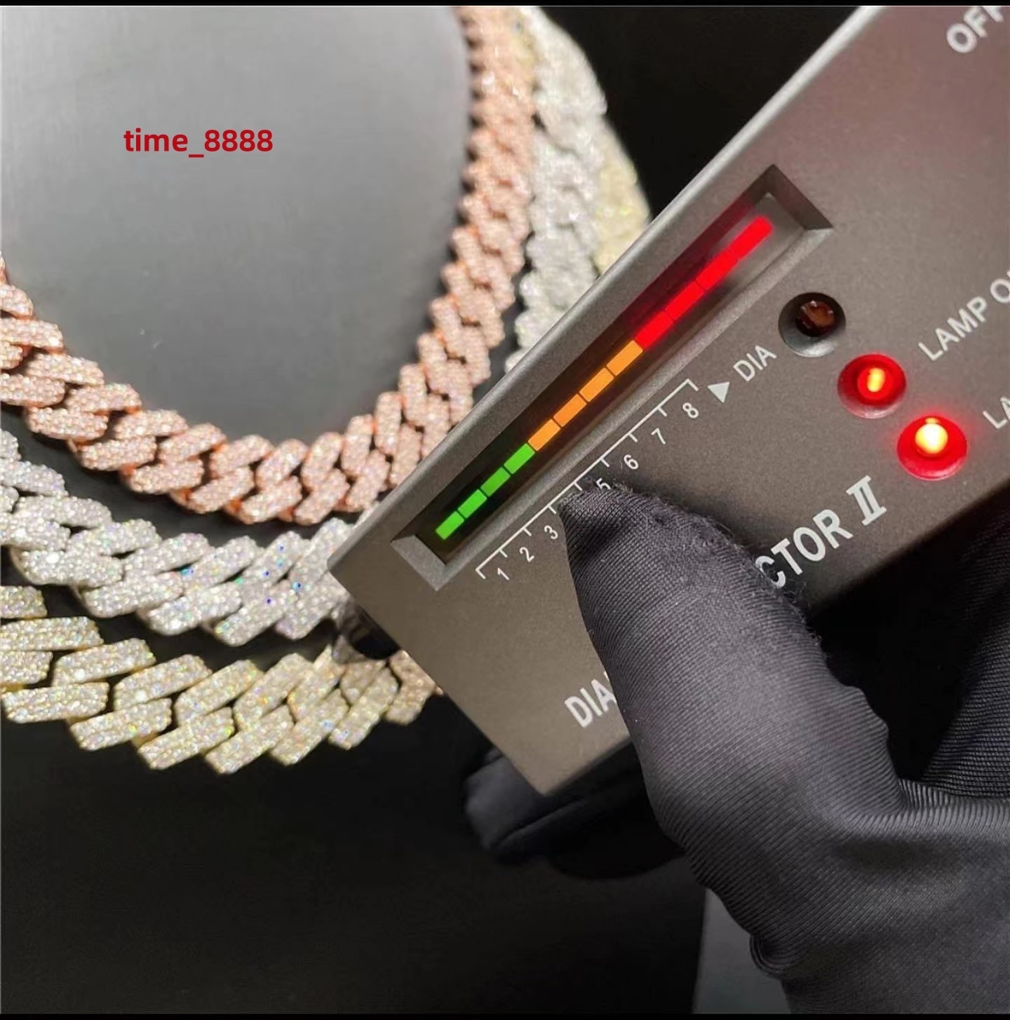 Sterling Silver Hip Hop Moissanite Cuban Link Chain VVS Moissanite Tennis Chain Thick Miami Moissanite Necklace