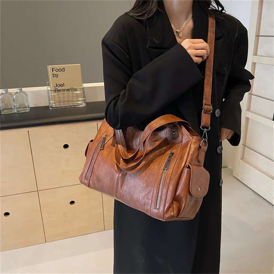 Female Handbag Large Capacity Shoulder Big Stylsih Tote Ladies Soft Leather Hobos Messenger Bags Women Shopper Bag Sac