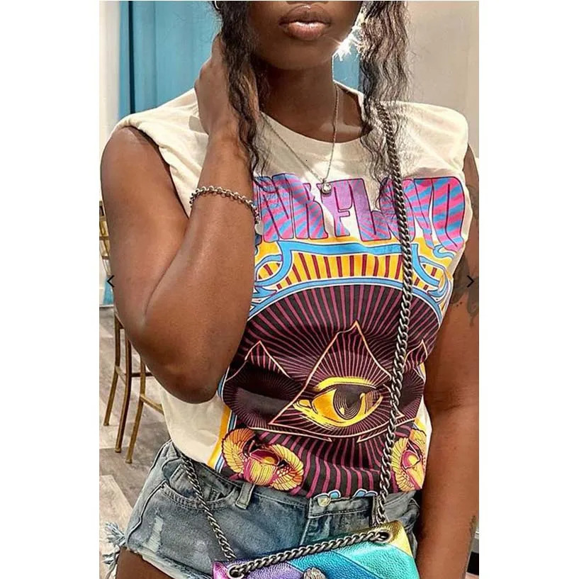 Sexy graphic T-shirt fashionable printed sportswear streetwear summer clothing womens Y2K cut vest T-shirt 250321