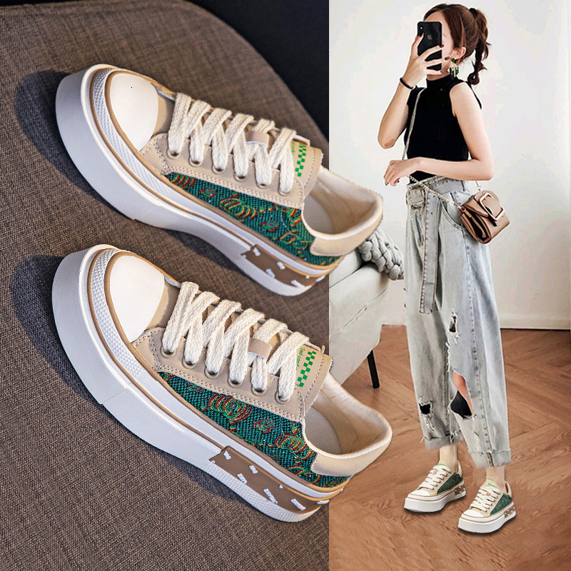 Designer Shoes 2025 New Canvas Shoes Women's Breathable And Comfortable Sports Shoes Casual Thick Soled Women's Shoes Student Multi Function