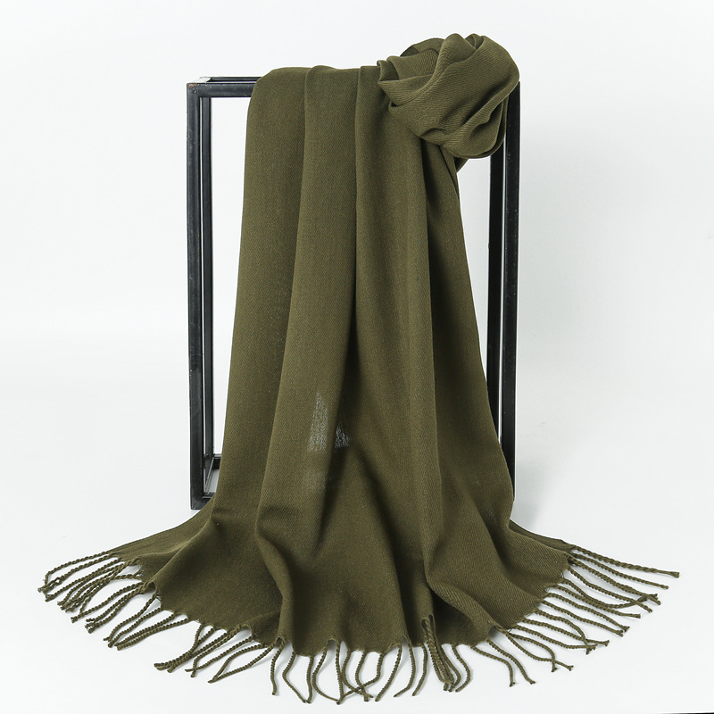 K231 One piece of new imitation cashmere scarf for women Korean style autumn and winter warm cashmere solid color gift neck shawl