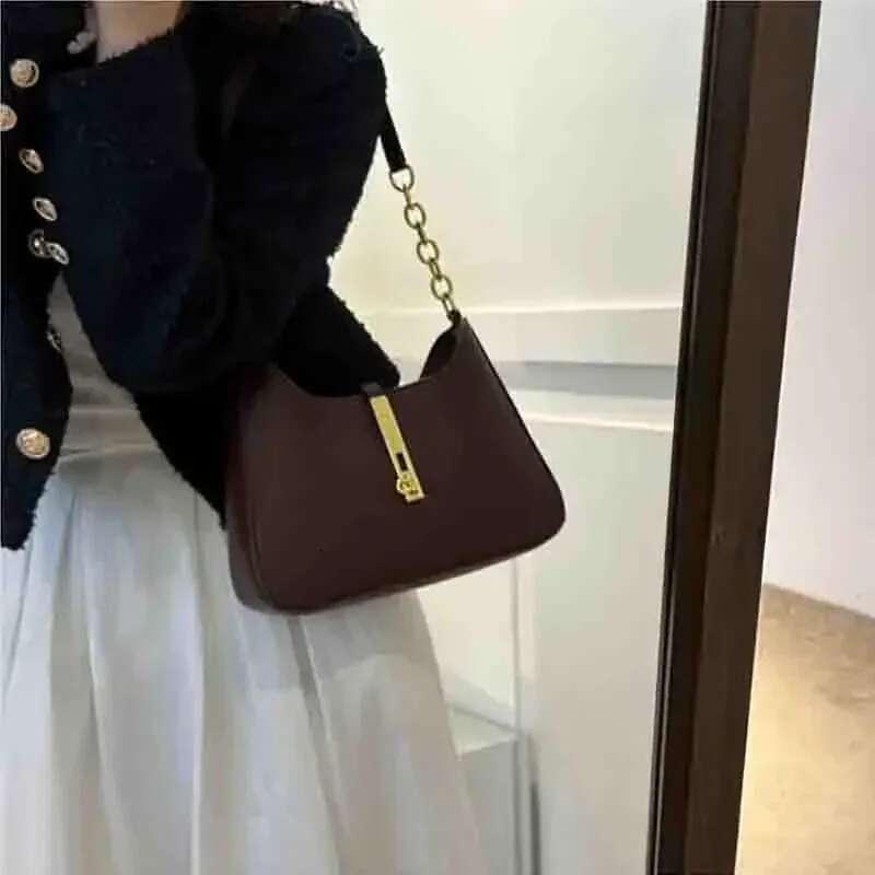 PU Leather Shoulder Bag for Women Casual Solid Color Design Handbags Brand Purse 2025 Fashion Shopper Clutch Women's Bags