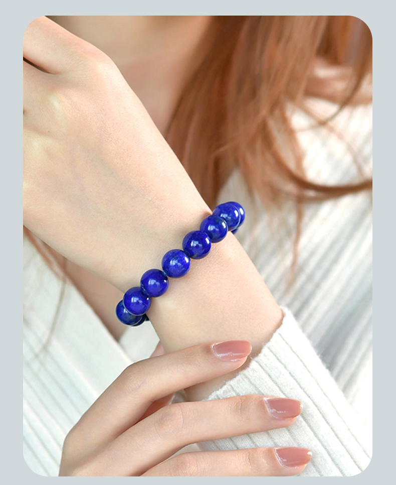 Lapis lazuli old mine material sapphire blue grade loose beads single circle men's and women's blue crystal bracelet