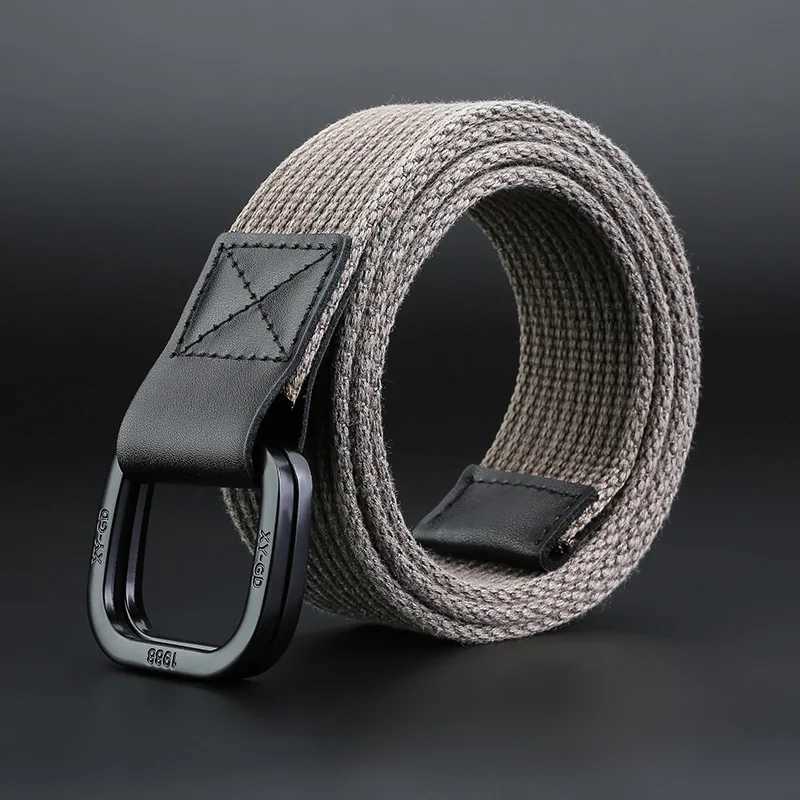 3.8cm Simple Canvas Mens Belt Fashion Thick Weaving Outdoor Sports Wear resistant Tool Solid Color Belt Womens Wholesale W250326