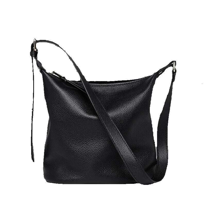 Genuine Women's Casual Handbag Simple Large Capacity Tote Cow Leather Ladies Commuting Single Shoulder Crossbody Bag
