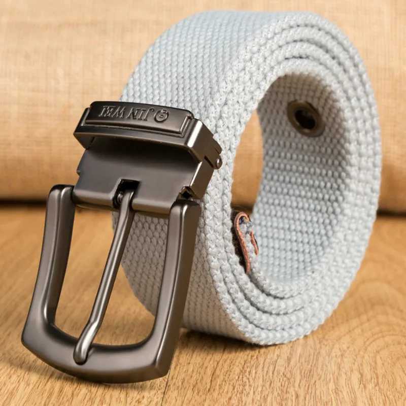 Canvas strap mens tactical strap sales mens outdoor sports simple and practical woven nylon canvas denim strap W250326