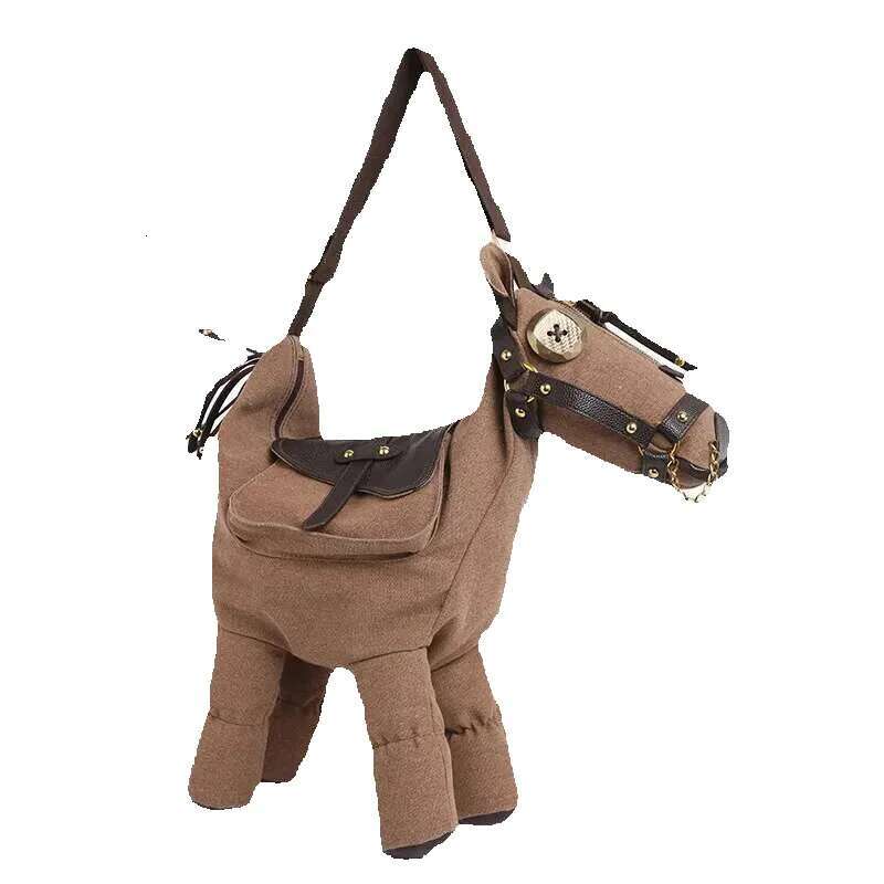 Women's Casual Canvas Large Capacity Creative Pony Shoulder Crossbody Bag