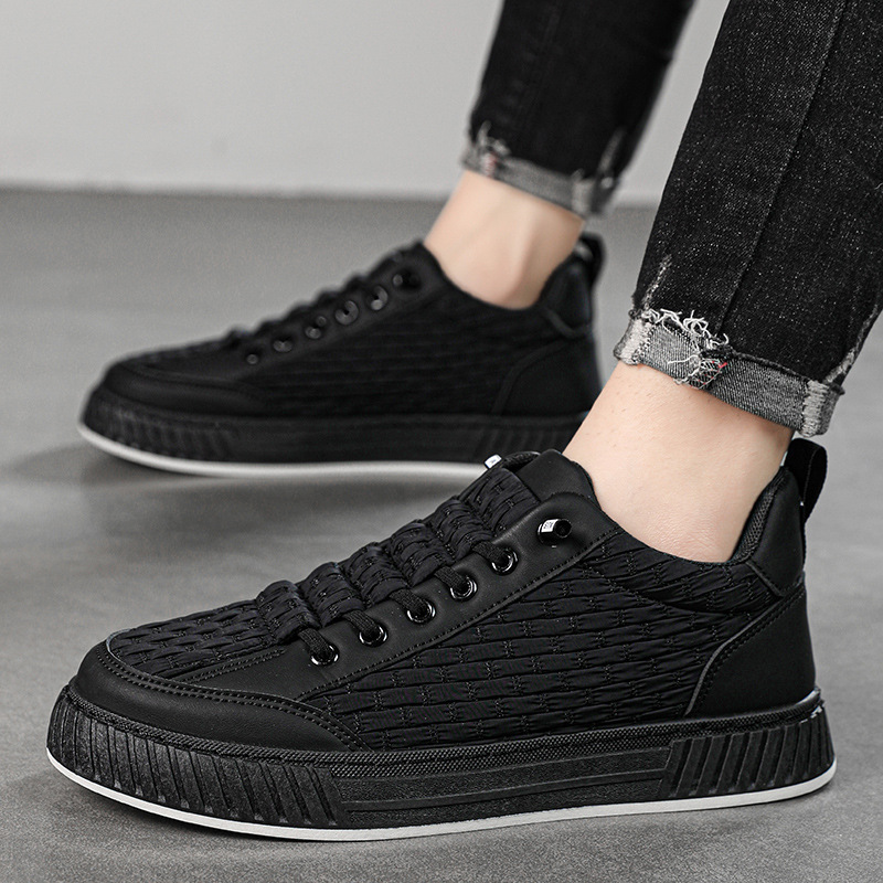 Designer Shoes Pure Black Single Foot Low Cut Men's Board Shoes Personalized Street Fashion Casual Shoes Black Outdoor Men's Sports Shoes