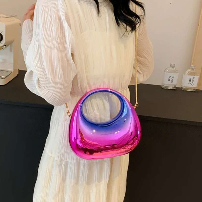 2025 Designer Evening Clutch Clear Acrylic Women Handbags Fashion Shoulder Bag Half Moon Wedding Purses Party Tote Ladies