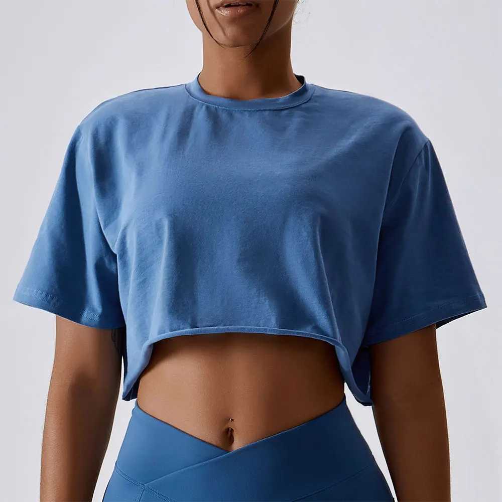Yoga T-shirt for Women Smoking Loose Fitness Top Sports Gym Outdoor Training Shirt Sports Short Sleeve Yoga T-shirt for Women W250326