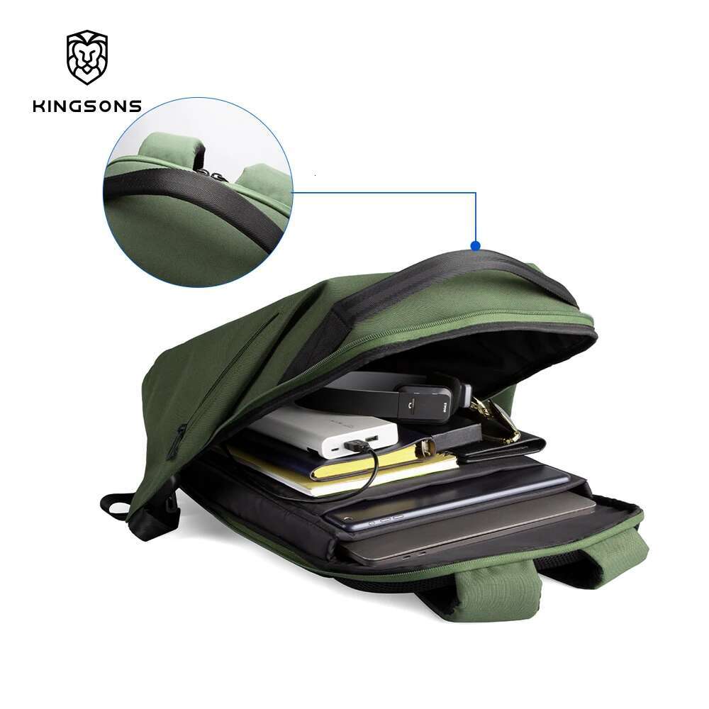 Kingsons 2025 New Recycled Poly For Men Women 15.6 Inch Laptop Waterproof Travel Backpack With Usb-A Charging Port