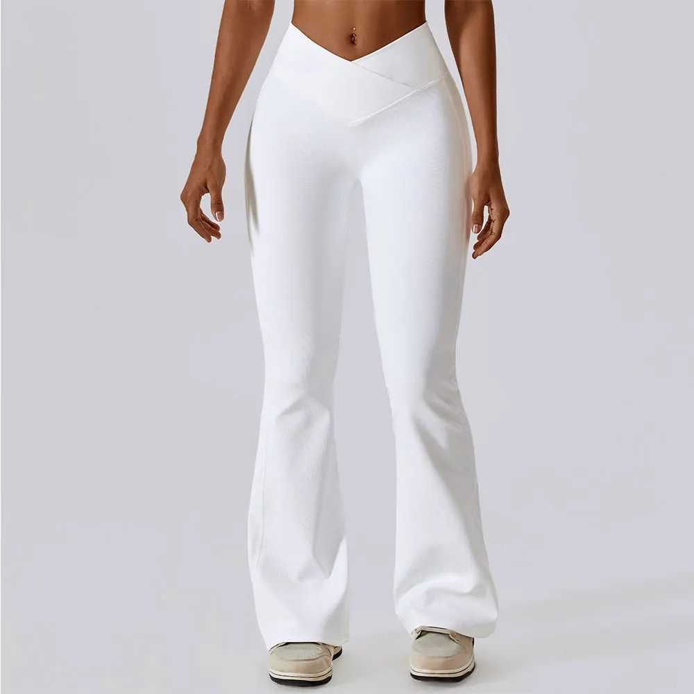Flare Legging Yoga Pants Womens High Waist Wide Leg Pants Womens Fitness Gym Exercise Flame Pants Latin Dance Trouser W250326