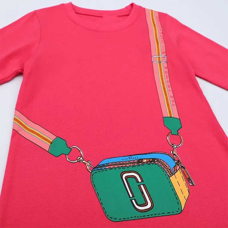 Jumping Meters 2-7T Princess Dress Bag Printing Par Childrens Clothing Autumn and Winter Frog Clothing for Preschoolers W250326
