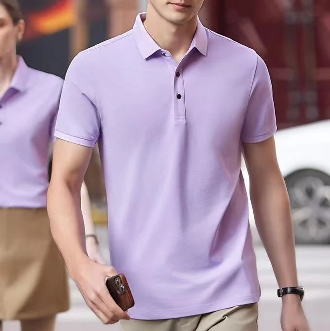 Mens Polo Shirt Mesh Breathable Collar Casual Top Tshirt Summer Fashion Business Short Sleeve Plain 250326