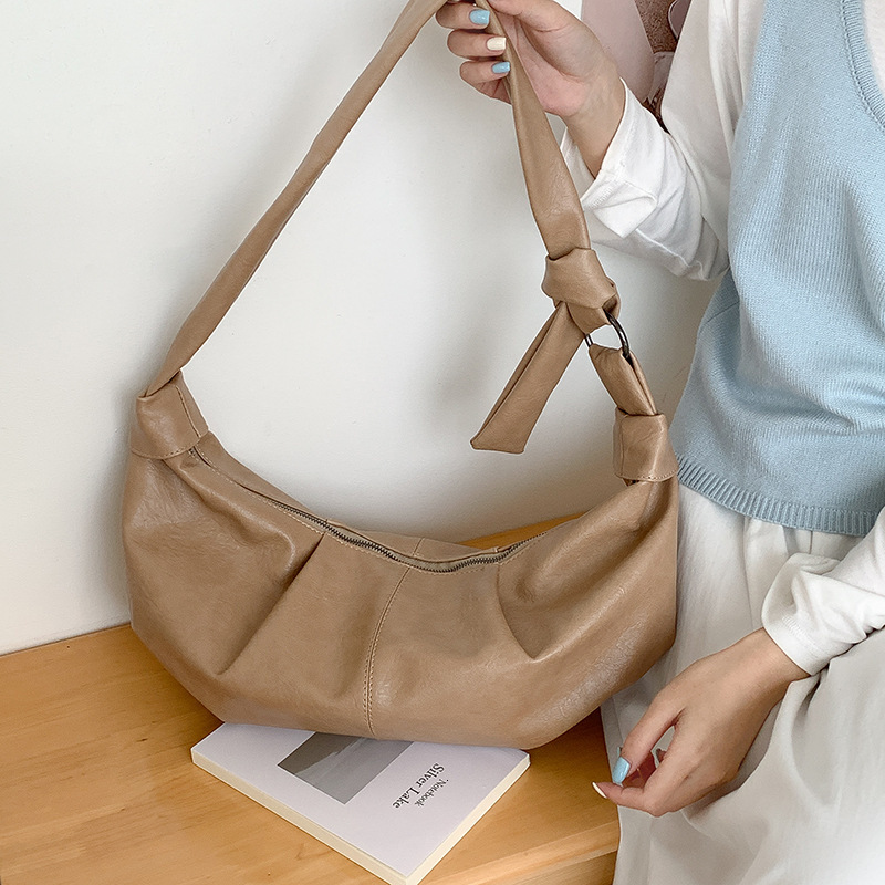 2025 Spring New Korean Version Niche Lazy Style Dumpling With Large Capacity And Versatile Soft Leather Crossbody Shoulder Bag Designer Bag for Women