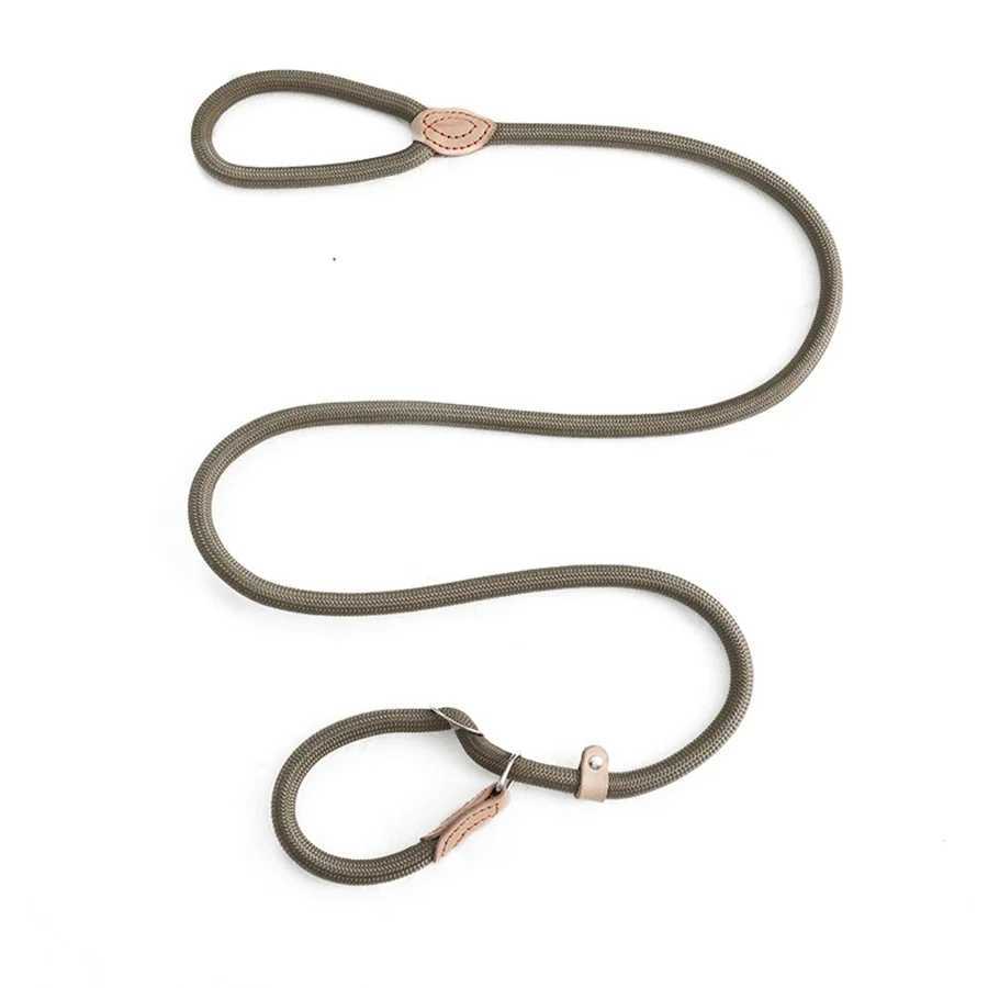 Dog leash sliding traction control no pull ring belt durable leather joint and adjustable metal buckle P-shaped pet collar X250326